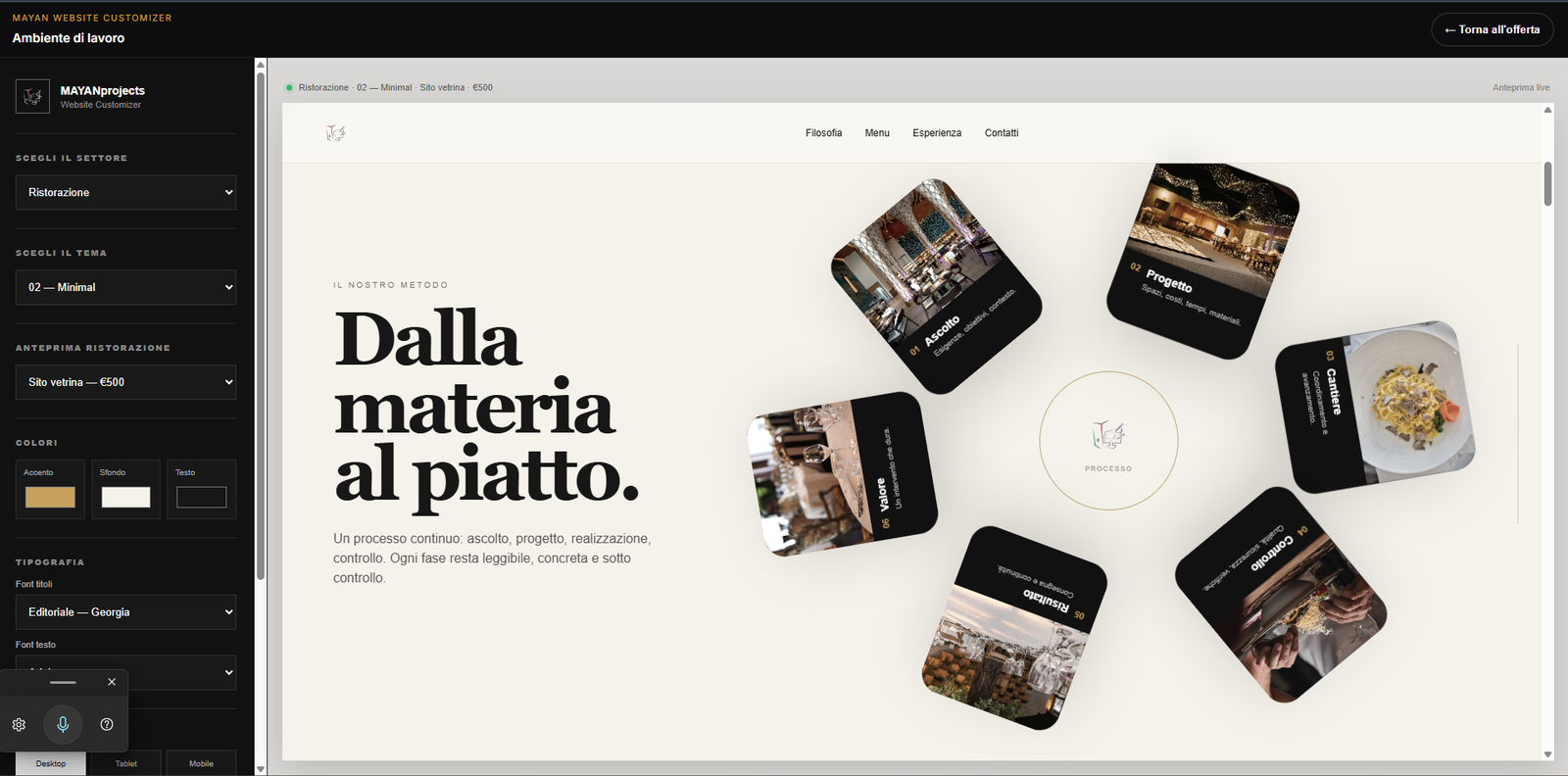 Anteprima del MAYAN Website Customizer