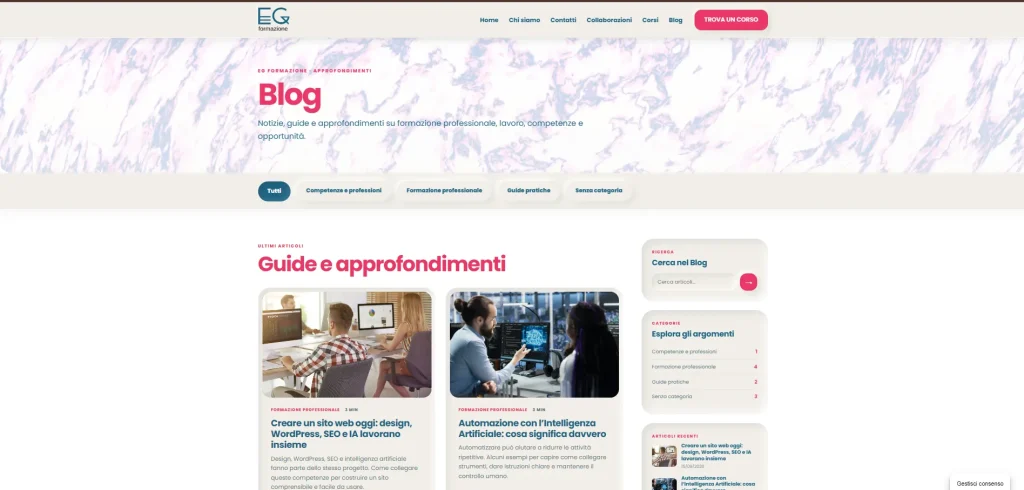 Piattaforma web e gestione corsi